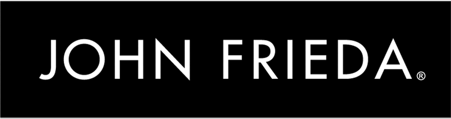 John Frieda logo on a black background